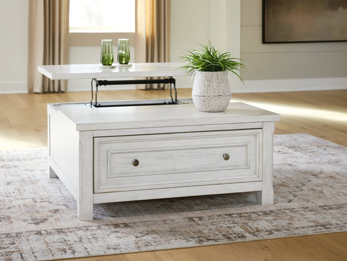 Robbinsdale Antique White Lift-Top Coffee Table by Ashley at Eve Furniture