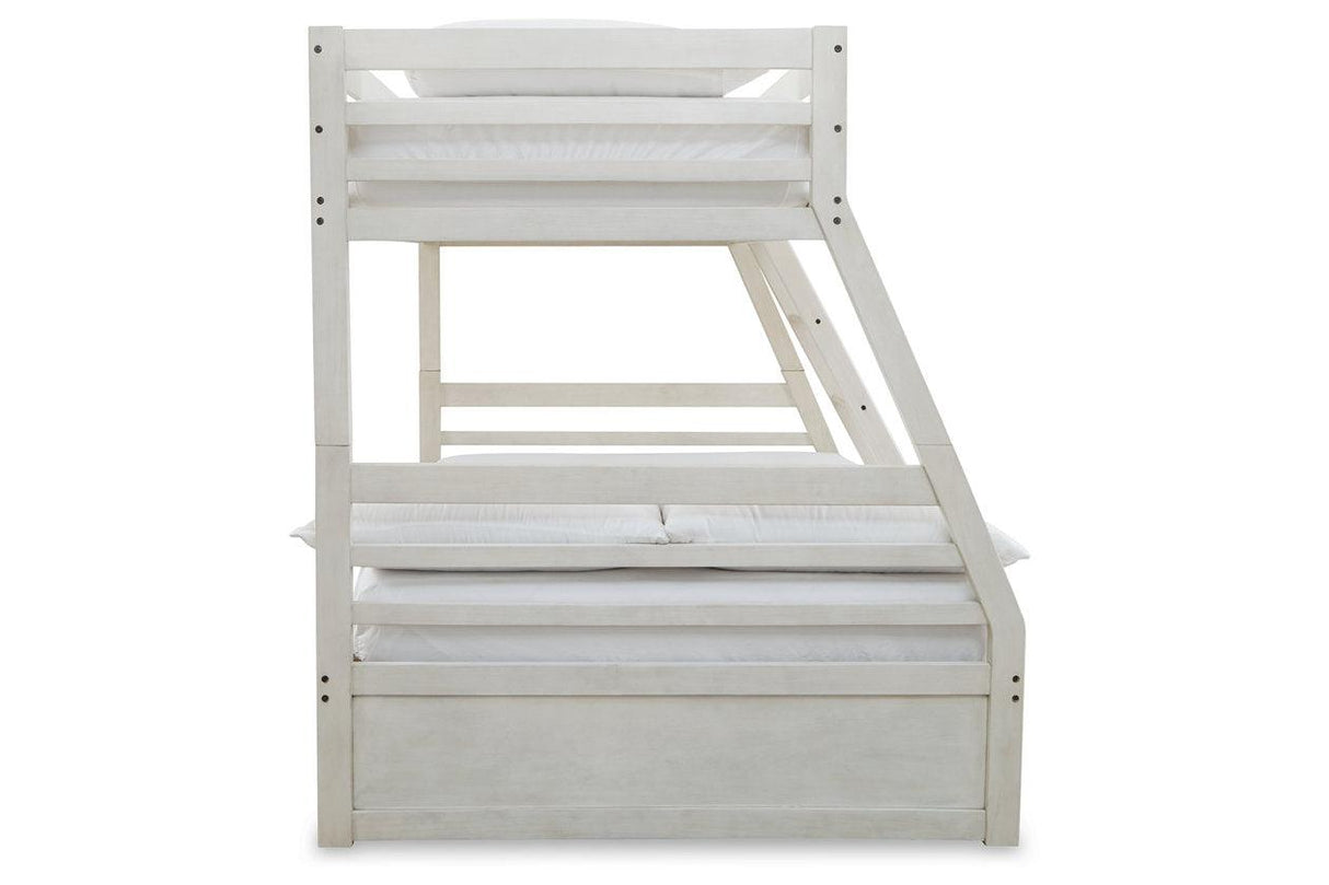 Robbinsdale Antique White Twin over Full Bunk Bed by Ashley at Eve Furniture