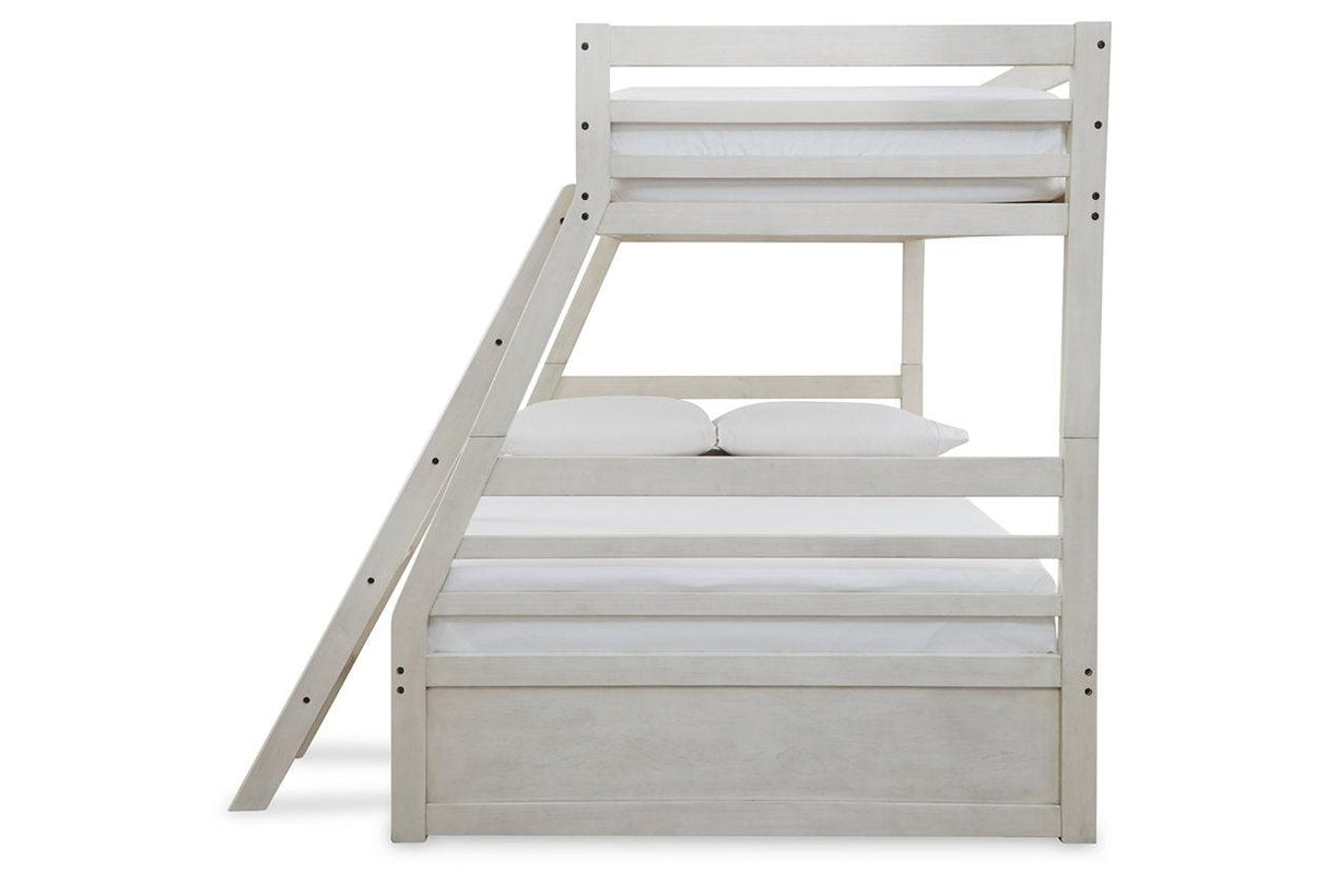 Robbinsdale Antique White Twin over Full Bunk Bed by Ashley at Eve Furniture