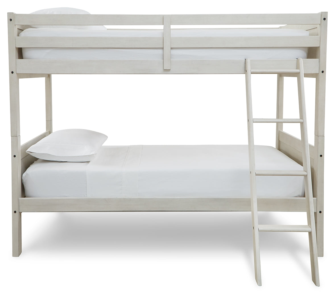 Robbinsdale Antique White Twin/Twin Bunk Bed with Ladder by ASHLEY FURNITURE at Eve Furniture