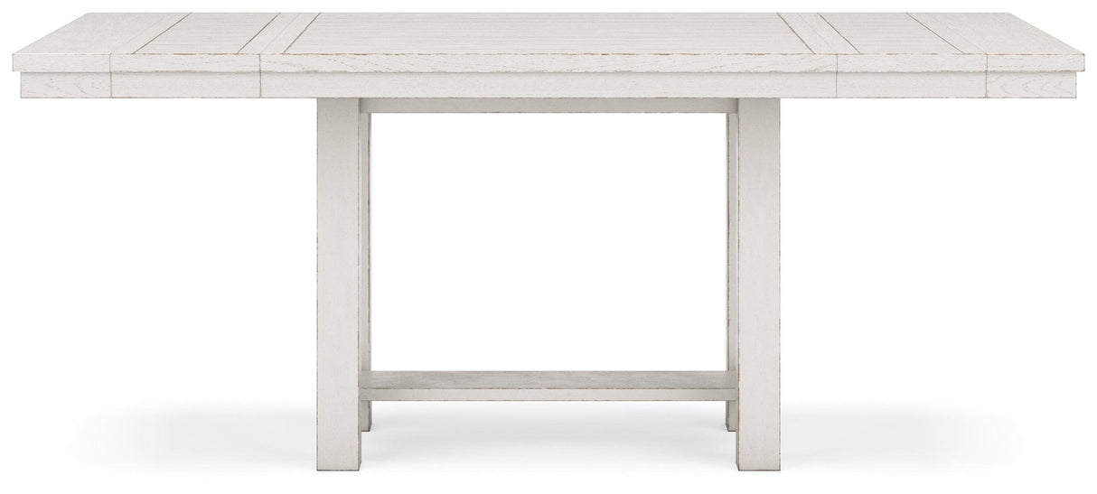 Robbinsdale Counter Height Dining Table and 4 Barstools in Antique White by Ashley at Eve Furniture
