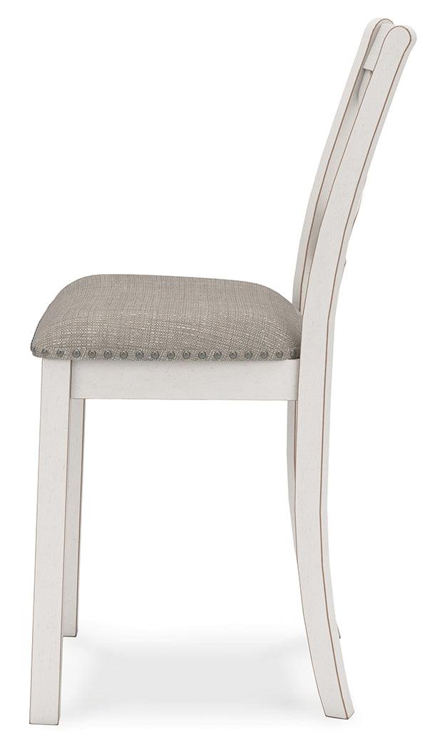 Robbinsdale Counter Height Dining Table and 6 Barstools in Antique White by Ashley at Eve Furniture