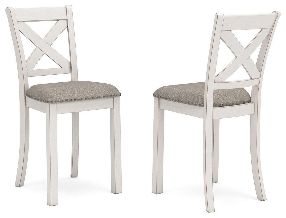 Robbinsdale Antique White Counter Height Barstool, Set of 2 by Ashley at Eve Furniture