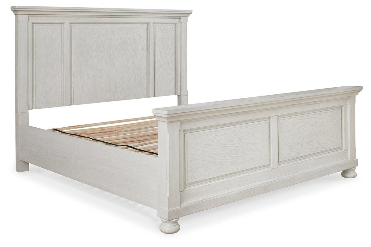 Robbinsdale Antique White Queen Panel Bed by Ashley at Eve Furniture