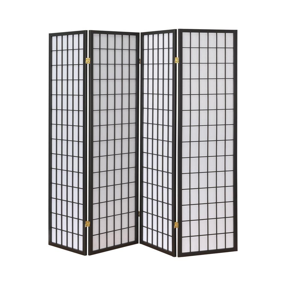 Roberto Dark Gray/White 4-Panel Folding Screen by Coaster at Eve Furniture