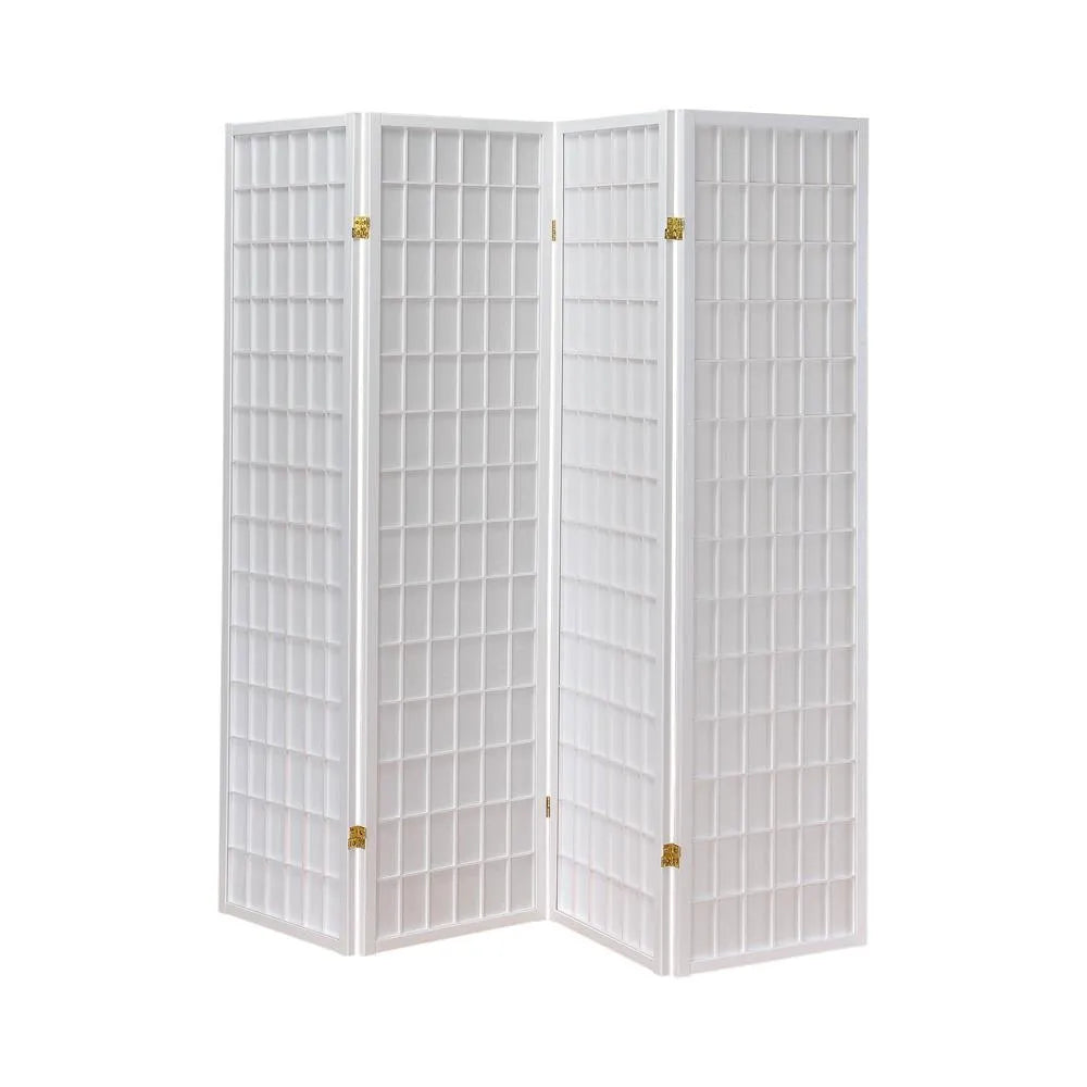 Roberto White 4-Panel Folding Screen by Coaster at Eve Furniture