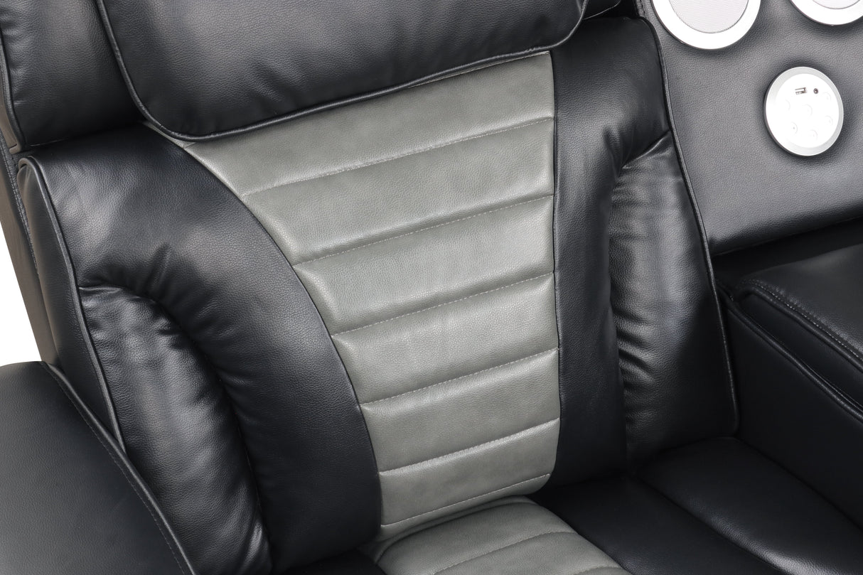 Robin Black Leather Power Reclining Sectional by New Era Innovations at Eve Furniture