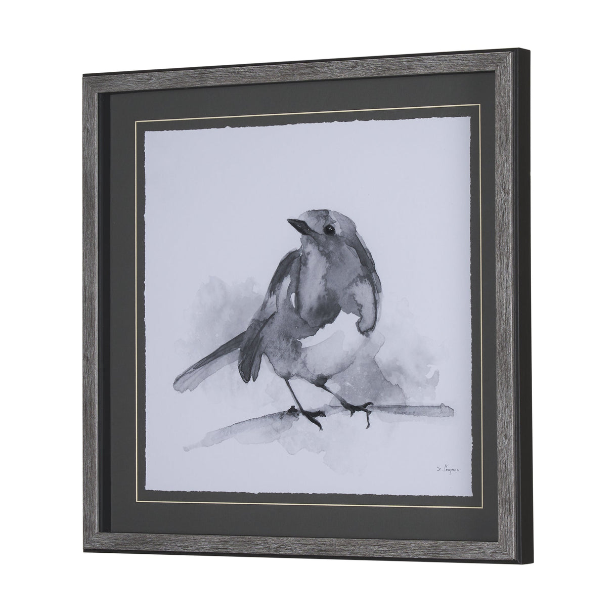 Robin BW I by Mercana Studio a Hand Embellished Textured Framed Art Print Matted under Glass by Mercana at Eve Furniture