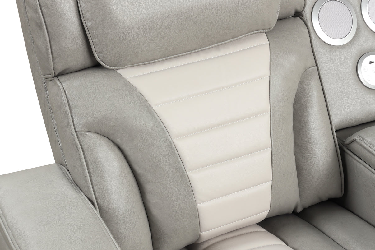 Robin Grey Leather Power Reclining Sectional by New Era Innovations at Eve Furniture