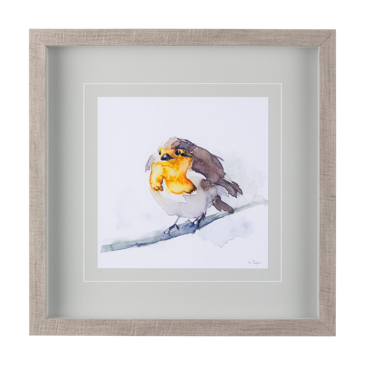 Robin III by Mercana Studio a Hand Embellished Textured Framed Art Print Matted under Glass by Mercana at Eve Furniture
