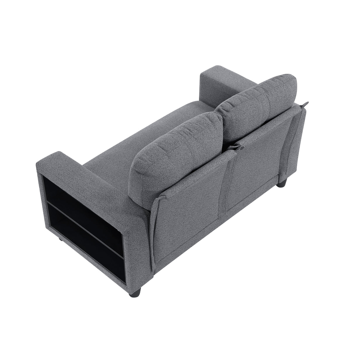 Robinson Gray Loveseat with Pull-out Bed, Shelves and Charging Ports by Homelegance at Eve Furniture