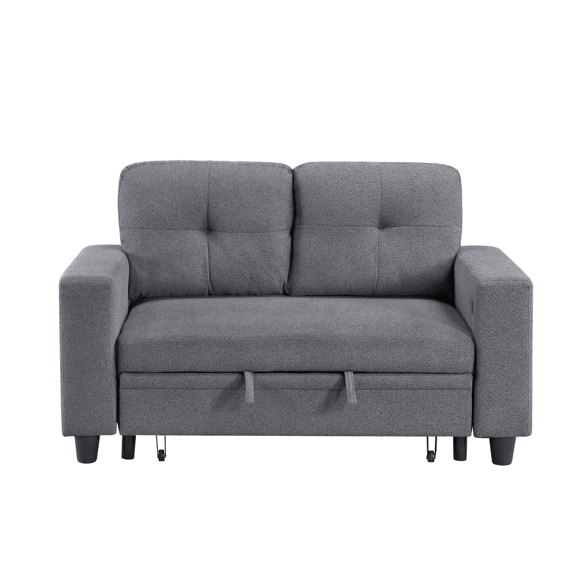 Robinson Gray Loveseat with Pull-out Bed, Shelves and Charging Ports by Homelegance at Eve Furniture