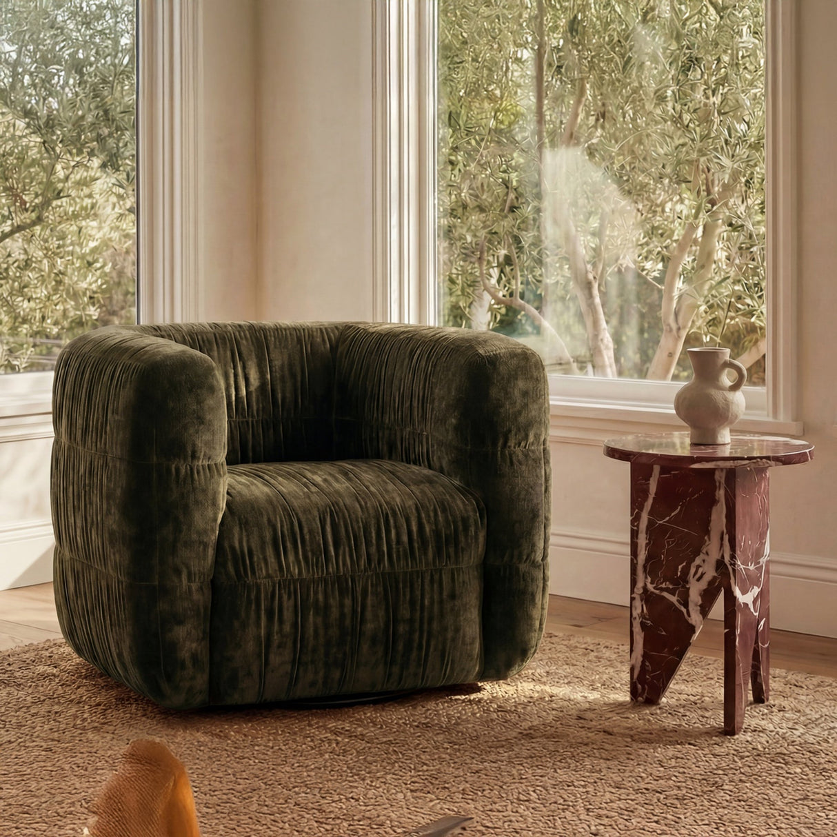 Robson Dark Green Swivel Chair by Moe's Home at Eve Furniture