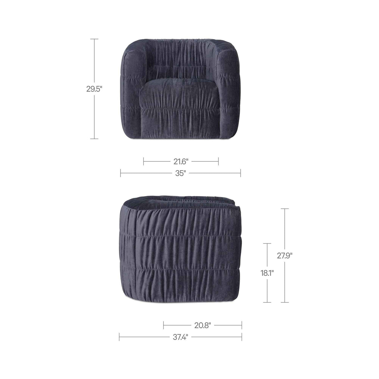 Robson Navy Swivel Chair by Moe's Home at Eve Furniture