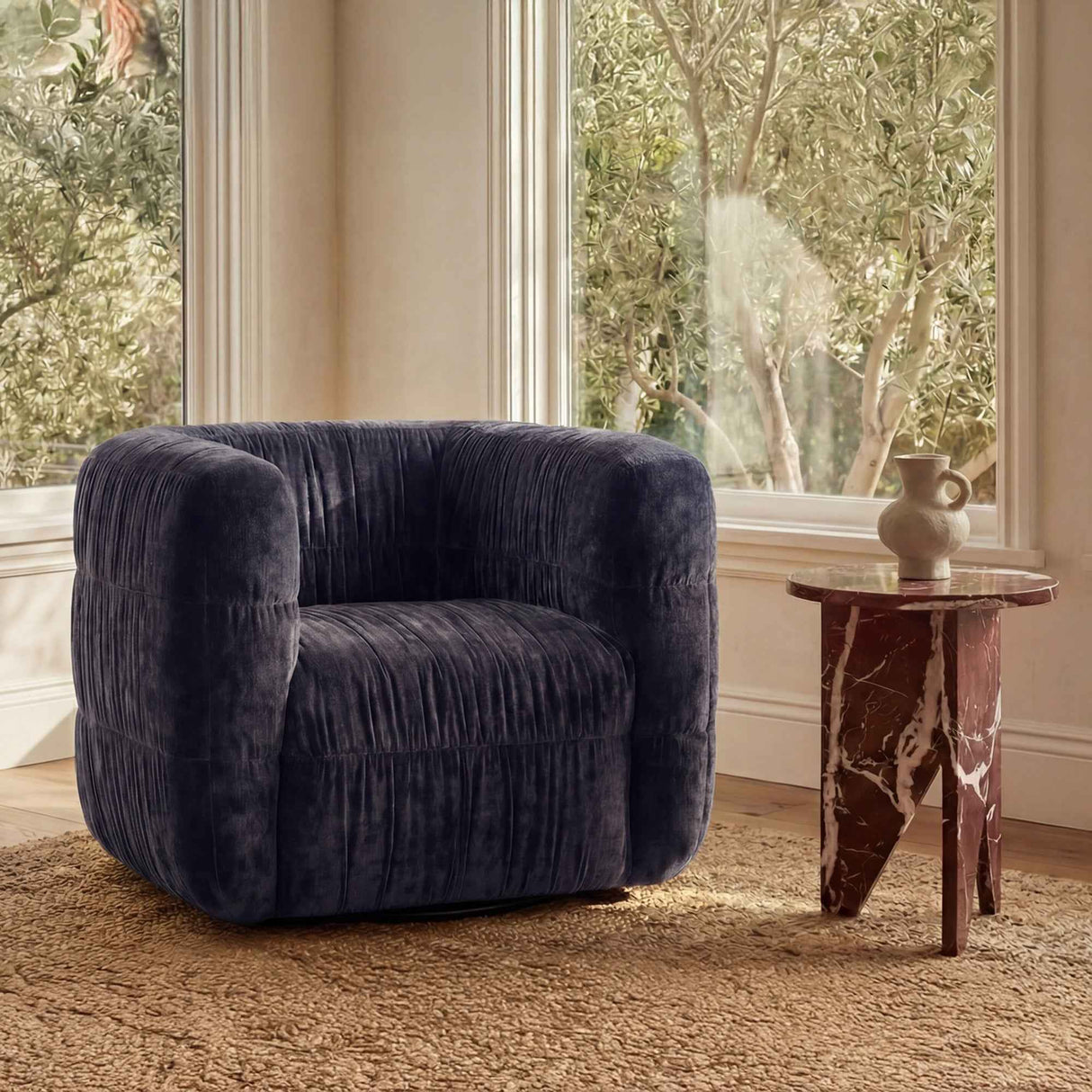 Robson Navy Swivel Chair by Moe's Home at Eve Furniture
