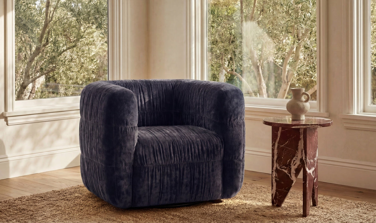 Robson Swivel Chair Navy by Moe's Home at Eve Furniture