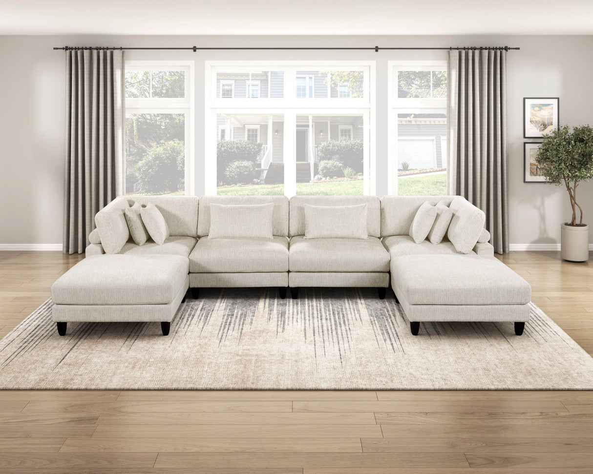 Robstown Beige Ottoman by Homelegance at Eve Furniture