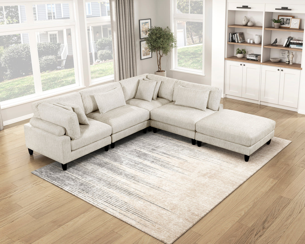 Robstown Beige Ottoman by Homelegance at Eve Furniture