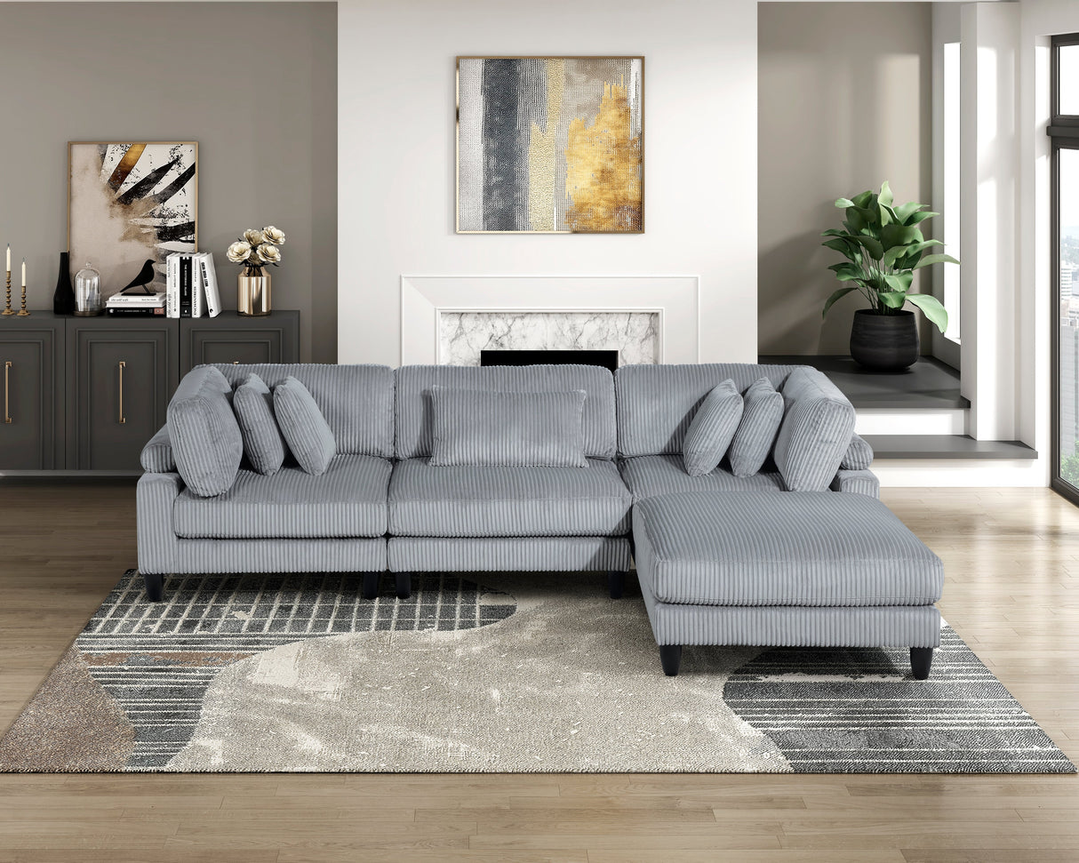 Robstown Gray Ottoman by Homelegance at Eve Furniture
