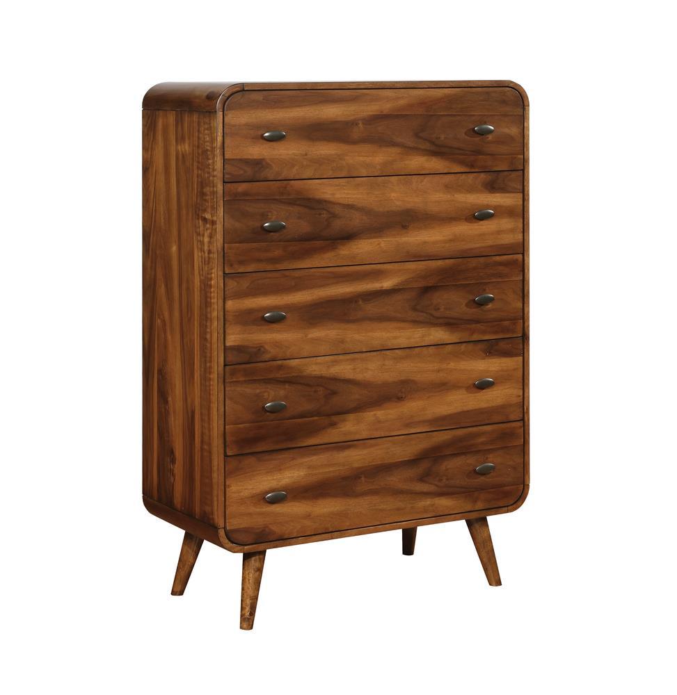 Robyn Dark Walnut 5-Drawer Chest by Coaster at Eve Furniture