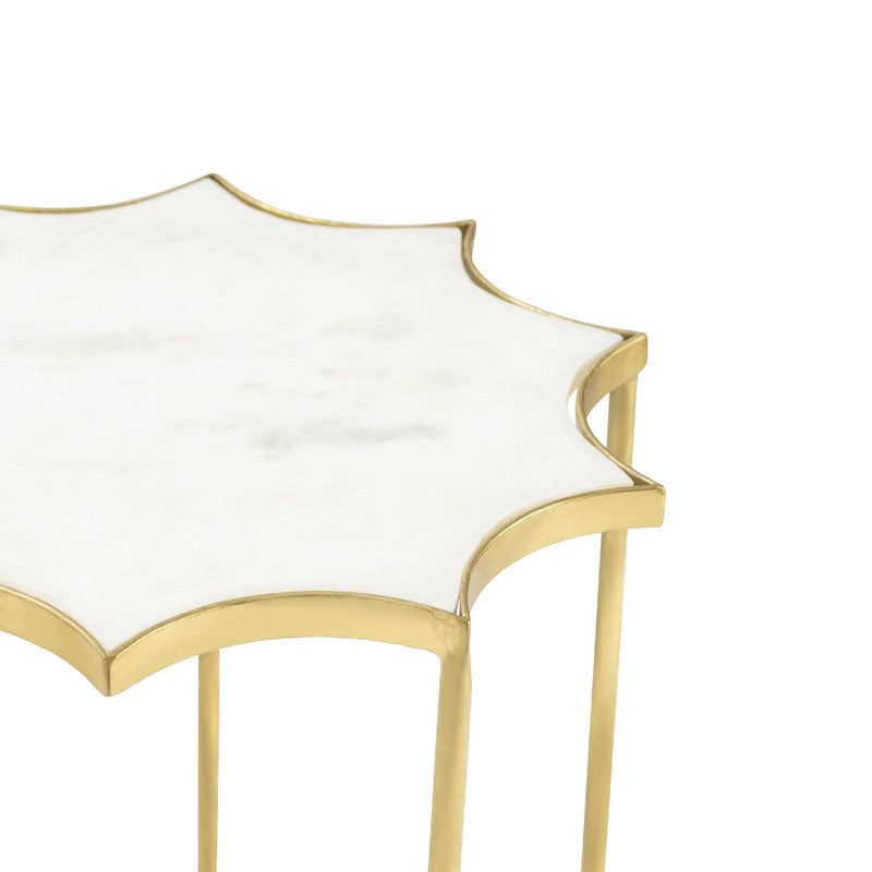 Robyn Gold/White Accent Table by Crestview at Eve Furniture