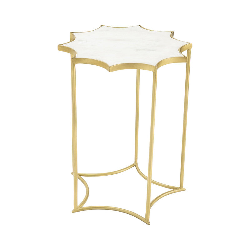 Robyn Gold/White Accent Table by Crestview at Eve Furniture