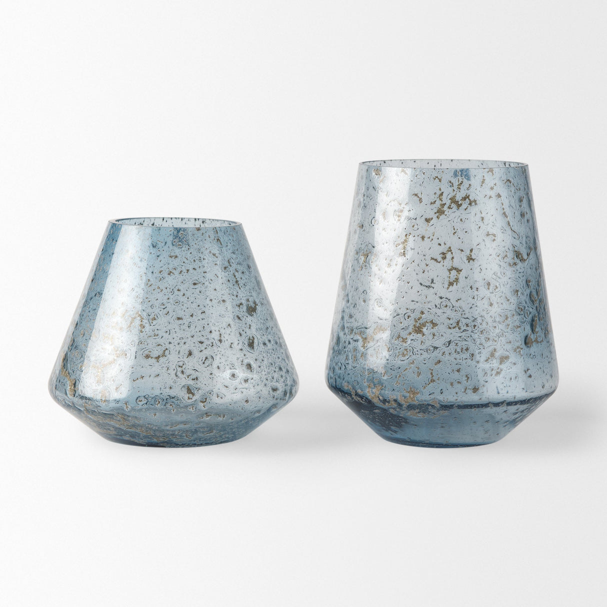 Robyn Short Blue Glass Vase by Mercana at Eve Furniture