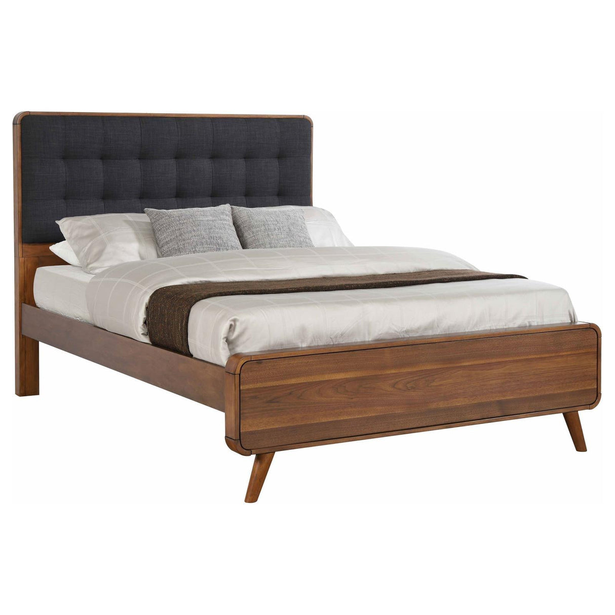 Robyn California King Bed with Upholstered Headboard Dark Walnut by Coaster at Eve Furniture
