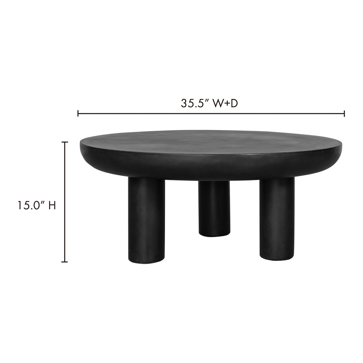 Rocca Coffee Table Black by Moe's Home at Eve Furniture