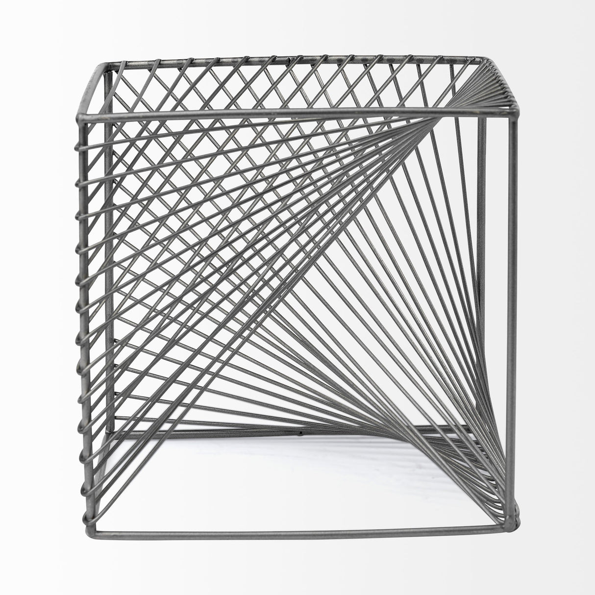 Rochon 8L x 8W Gray Metal Decorative Cube by Mercana at Eve Furniture