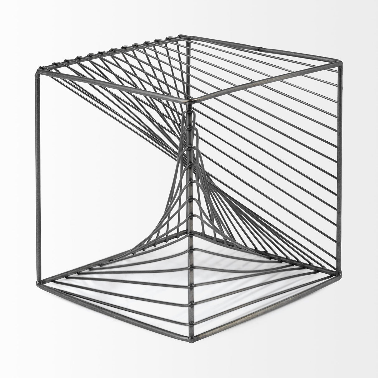 Rochon Gray Metal Decorative Cube by Mercana at Eve Furniture