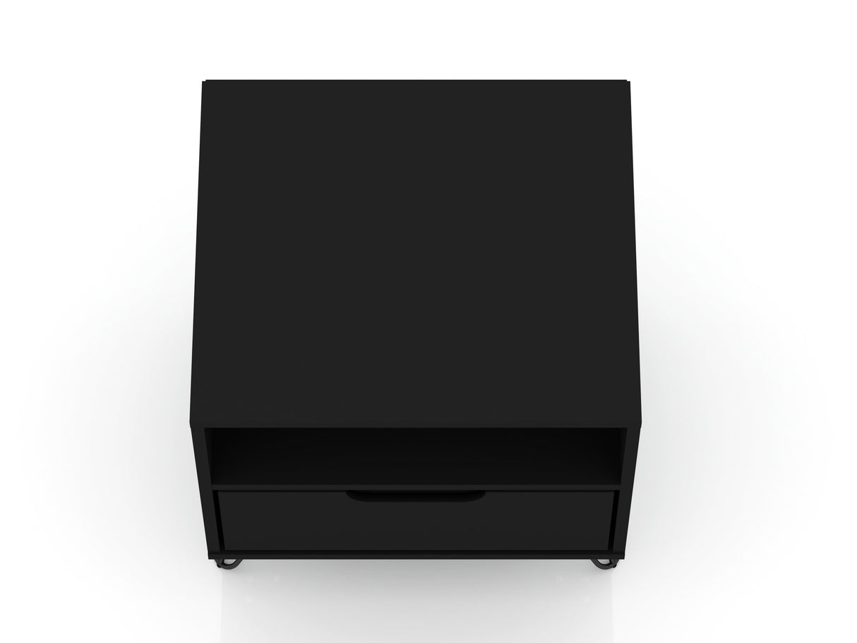 Rockefeller 1.0 Nightstand in Black by Manhattan Comfort at Eve Furniture