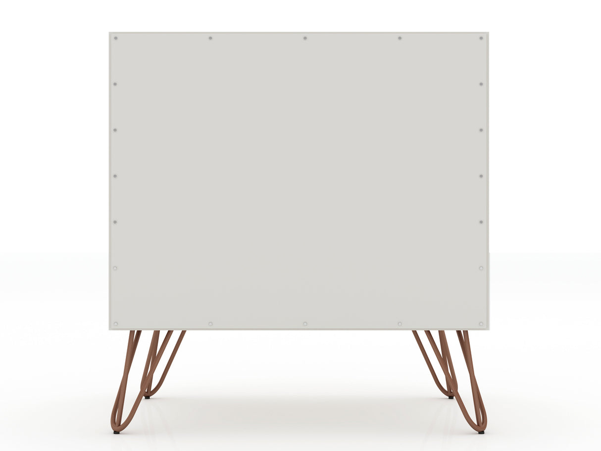 Rockefeller 1.0 Nightstand in Off White by Manhattan Comfort at Eve Furniture
