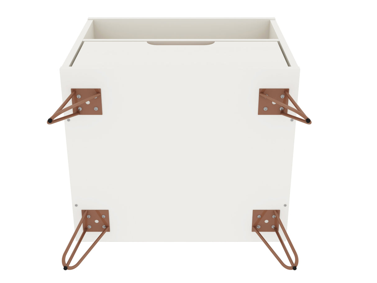 Rockefeller 1.0 Nightstand in White by Manhattan Comfort at Eve Furniture
