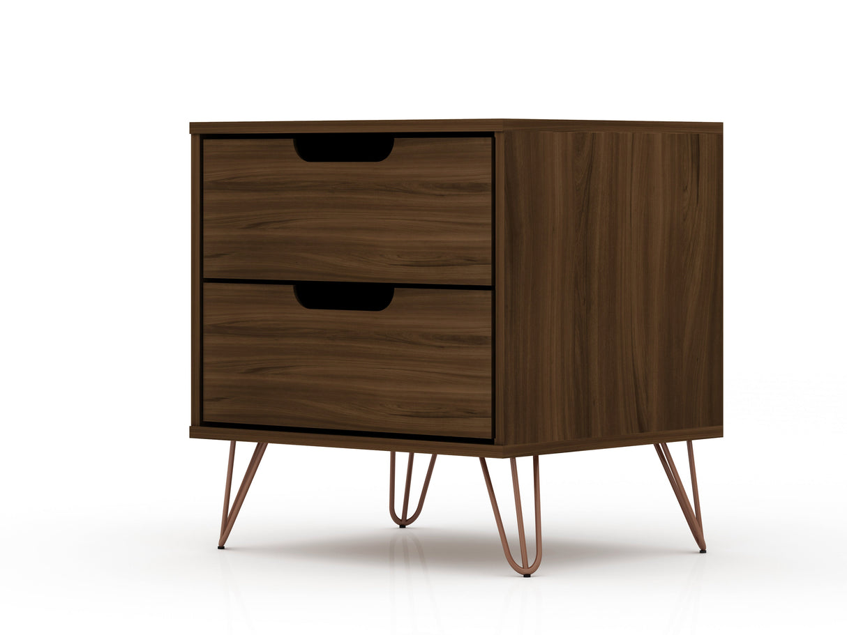 Rockefeller 2.0 Nightstand in Brown by Manhattan Comfort at Eve Furniture