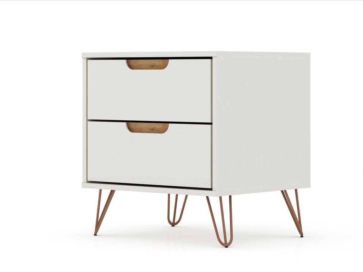 Rockefeller 2.0 Nightstand in Off White by Manhattan Comfort at Eve Furniture