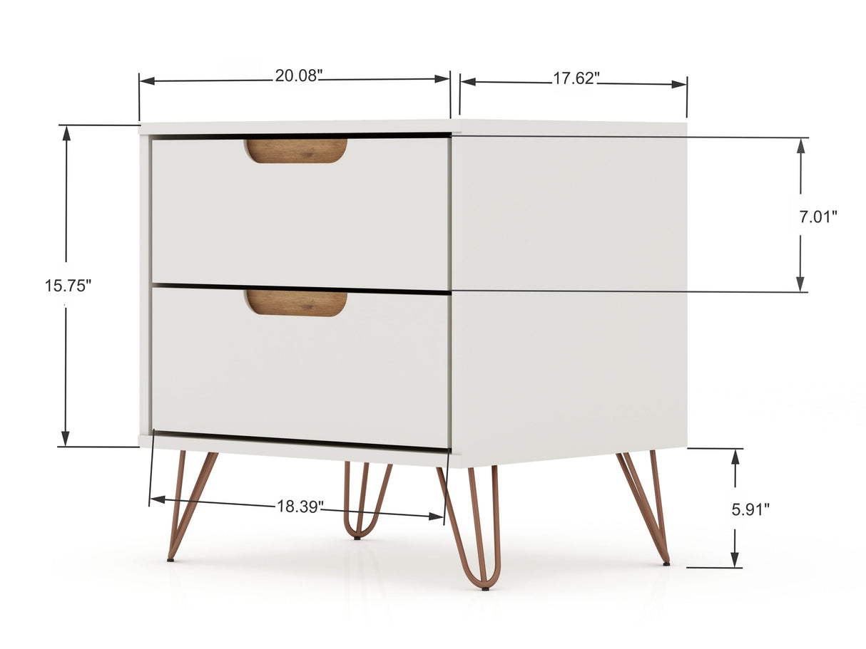 Rockefeller 2.0 Nightstand in Off White by Manhattan Comfort at Eve Furniture