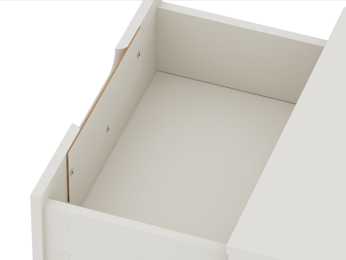 Rockefeller 2.0 Nightstand in Off White by Manhattan Comfort at Eve Furniture
