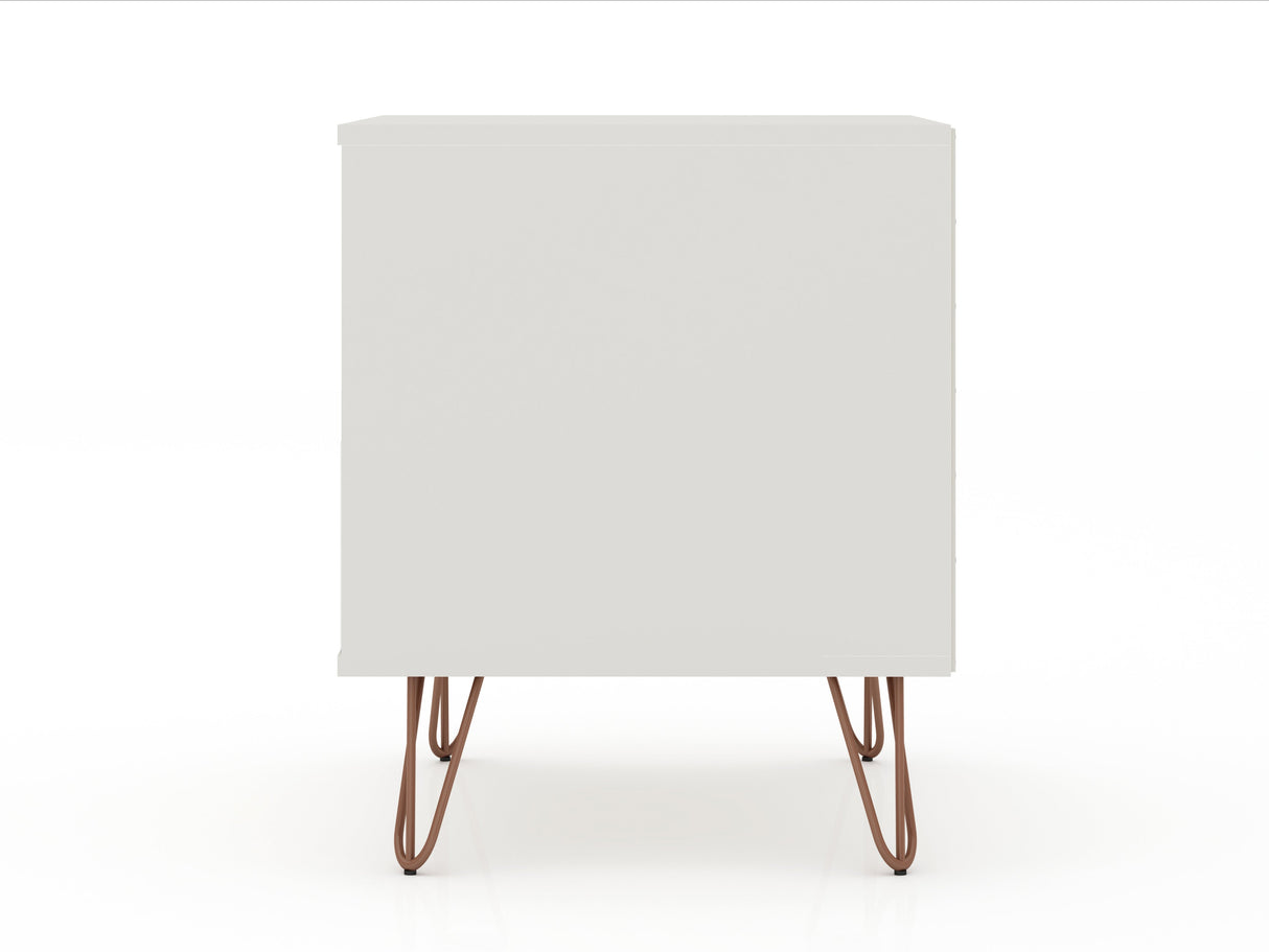 Rockefeller 2.0 Nightstand in Off White by Manhattan Comfort at Eve Furniture