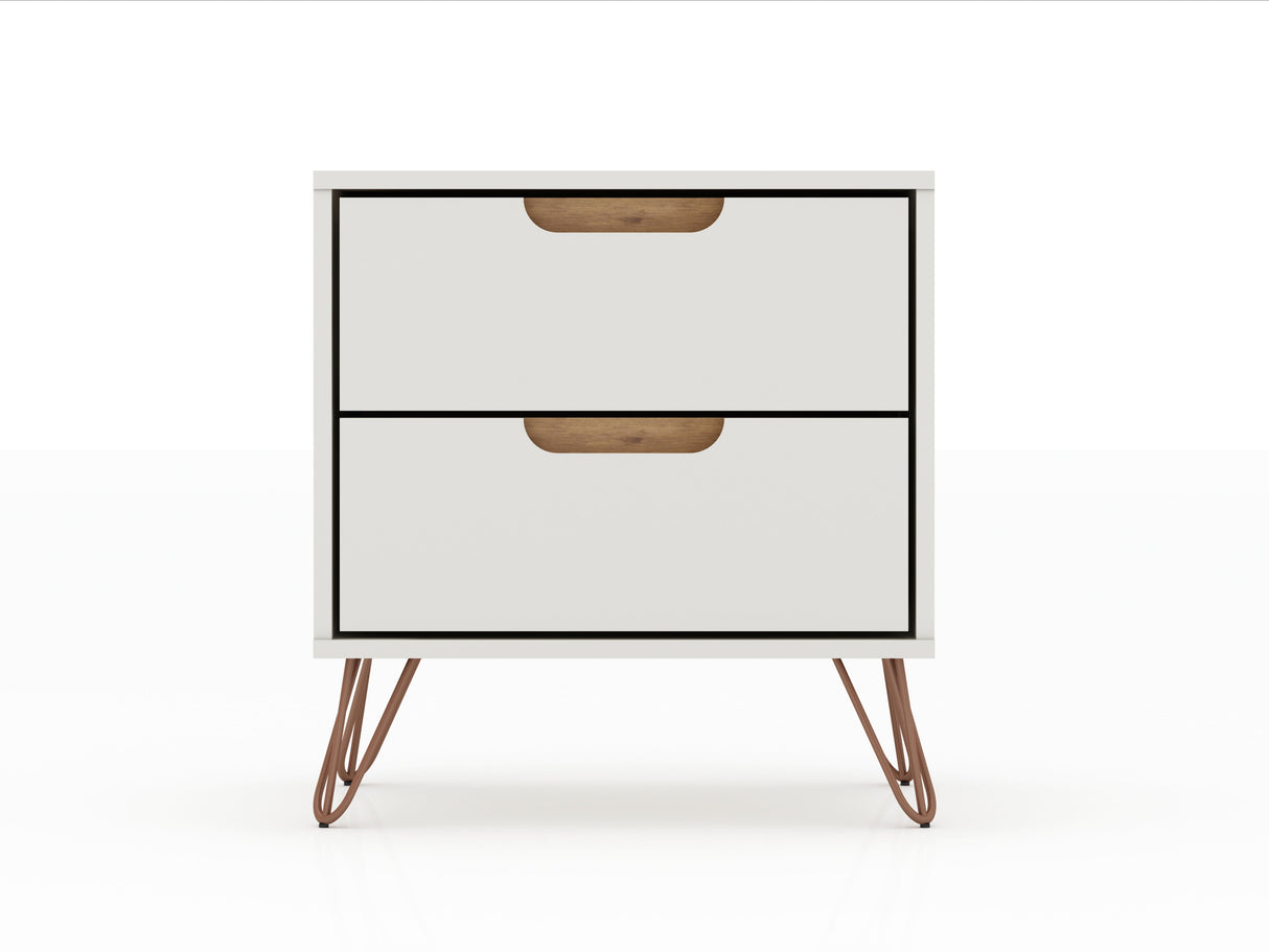 Rockefeller 2.0 Nightstand in Off White by Manhattan Comfort at Eve Furniture