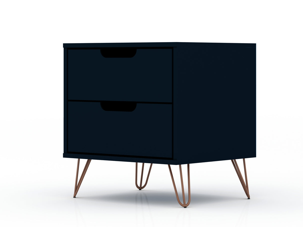 Rockefeller 2.0 Nightstand in Tatiana Midnight Blue by Manhattan Comfort at Eve Furniture