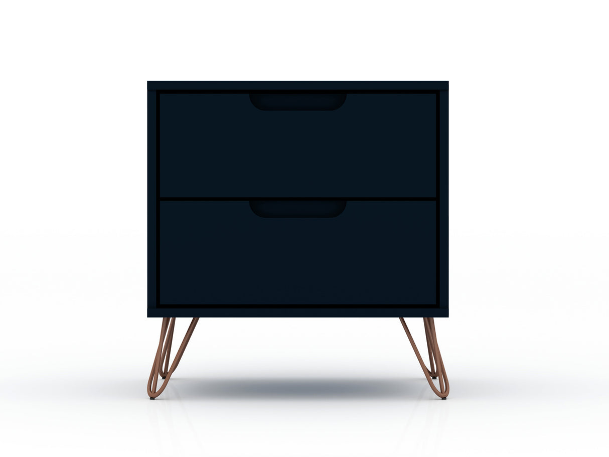 Rockefeller 2.0 Nightstand in Tatiana Midnight Blue by Manhattan Comfort at Eve Furniture