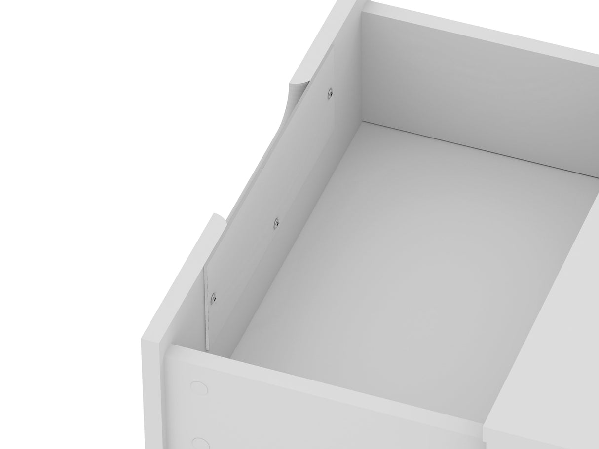 Rockefeller 2.0 Nightstand in White by Manhattan Comfort at Eve Furniture