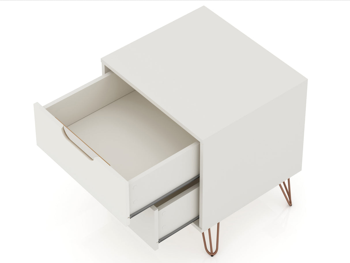 Rockefeller Dresser and Nightstand Set in Off White by Manhattan Comfort at Eve Furniture