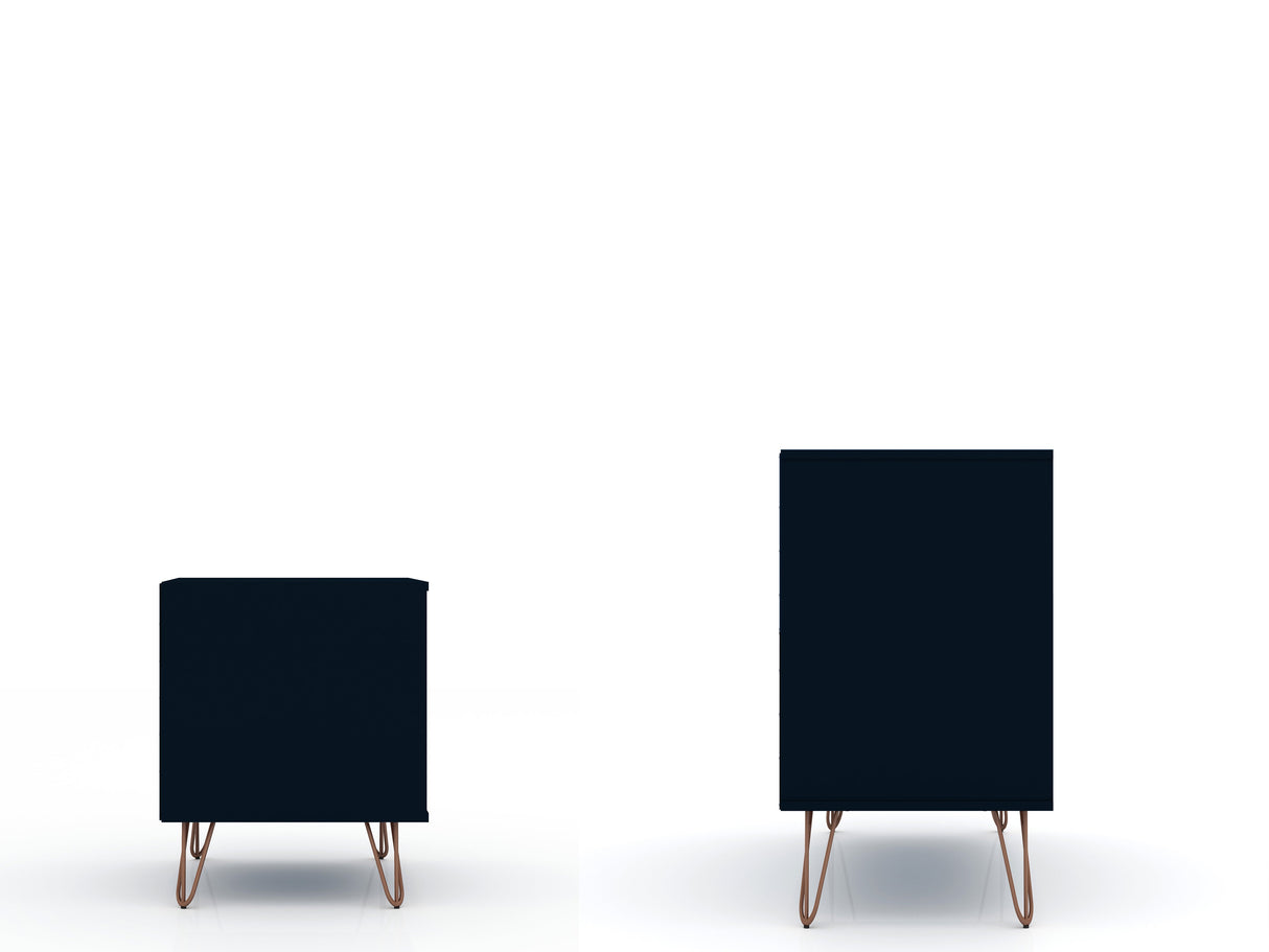 Rockefeller Dresser and Nightstand Set in Tatiana Midnight Blue by Manhattan Comfort at Eve Furniture