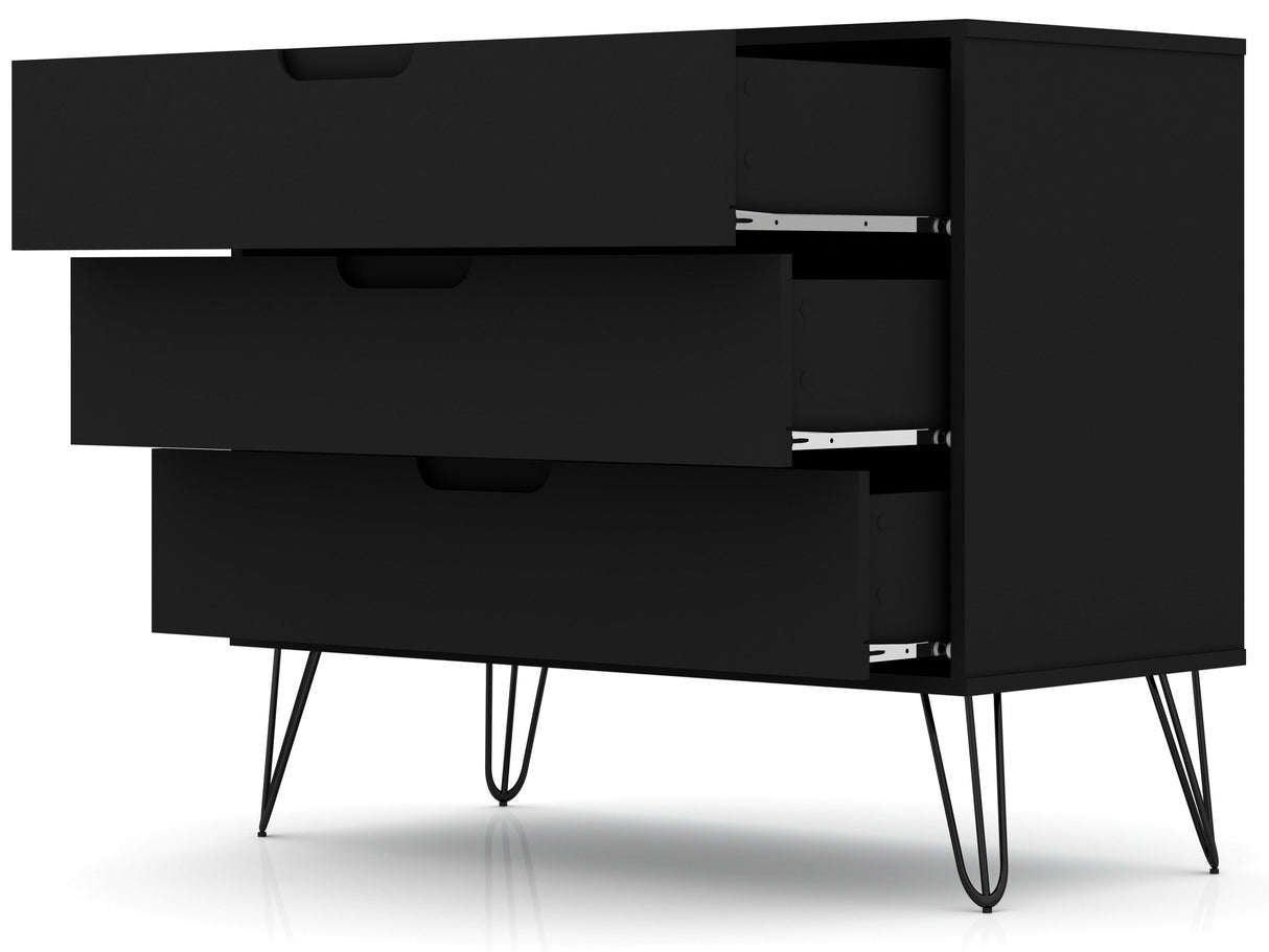 Rockefeller Dresser in Black by Manhattan Comfort at Eve Furniture