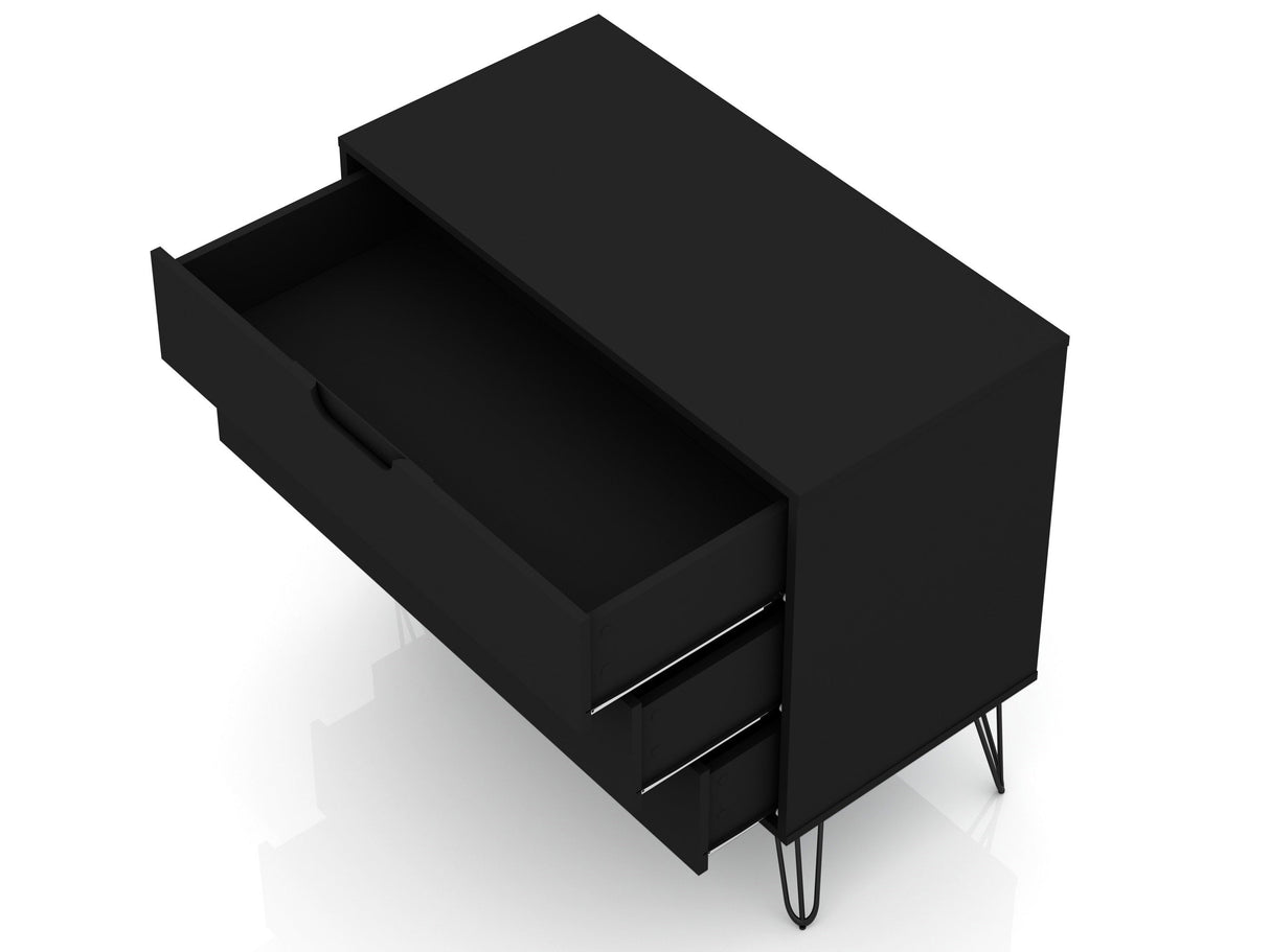 Rockefeller Dresser in Black (set of 2) by Manhattan Comfort at Eve Furniture