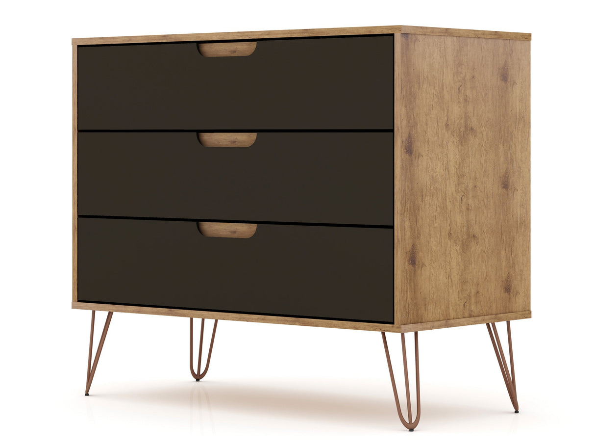 Rockefeller Dresser in Nature and Textured Grey by Manhattan Comfort at Eve Furniture