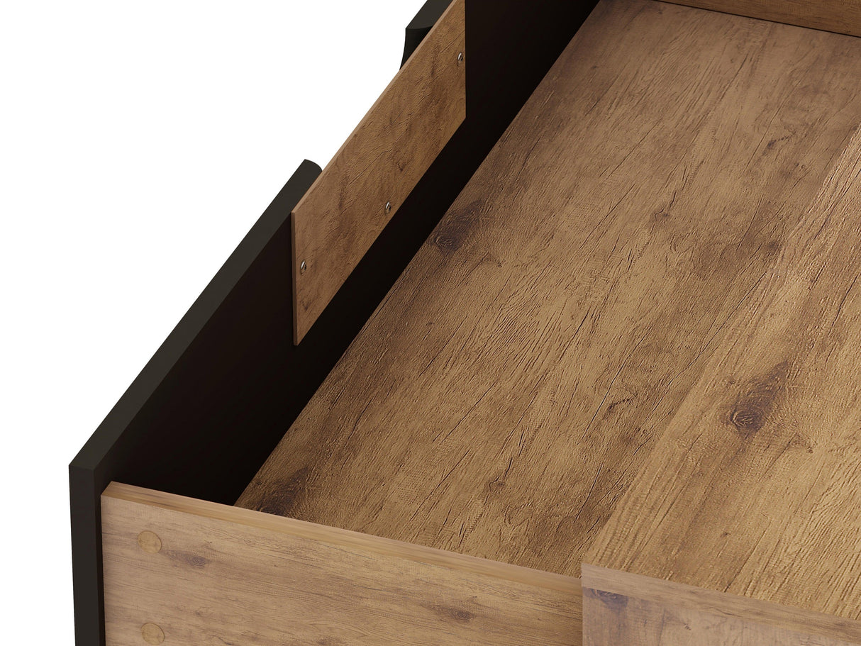 Rockefeller Dresser in Nature and Textured Grey (set of 2) by Manhattan Comfort at Eve Furniture