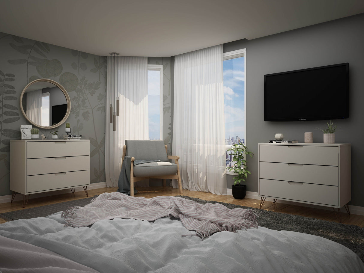 Rockefeller Dresser in Off White (set of 2) by Manhattan Comfort at Eve Furniture